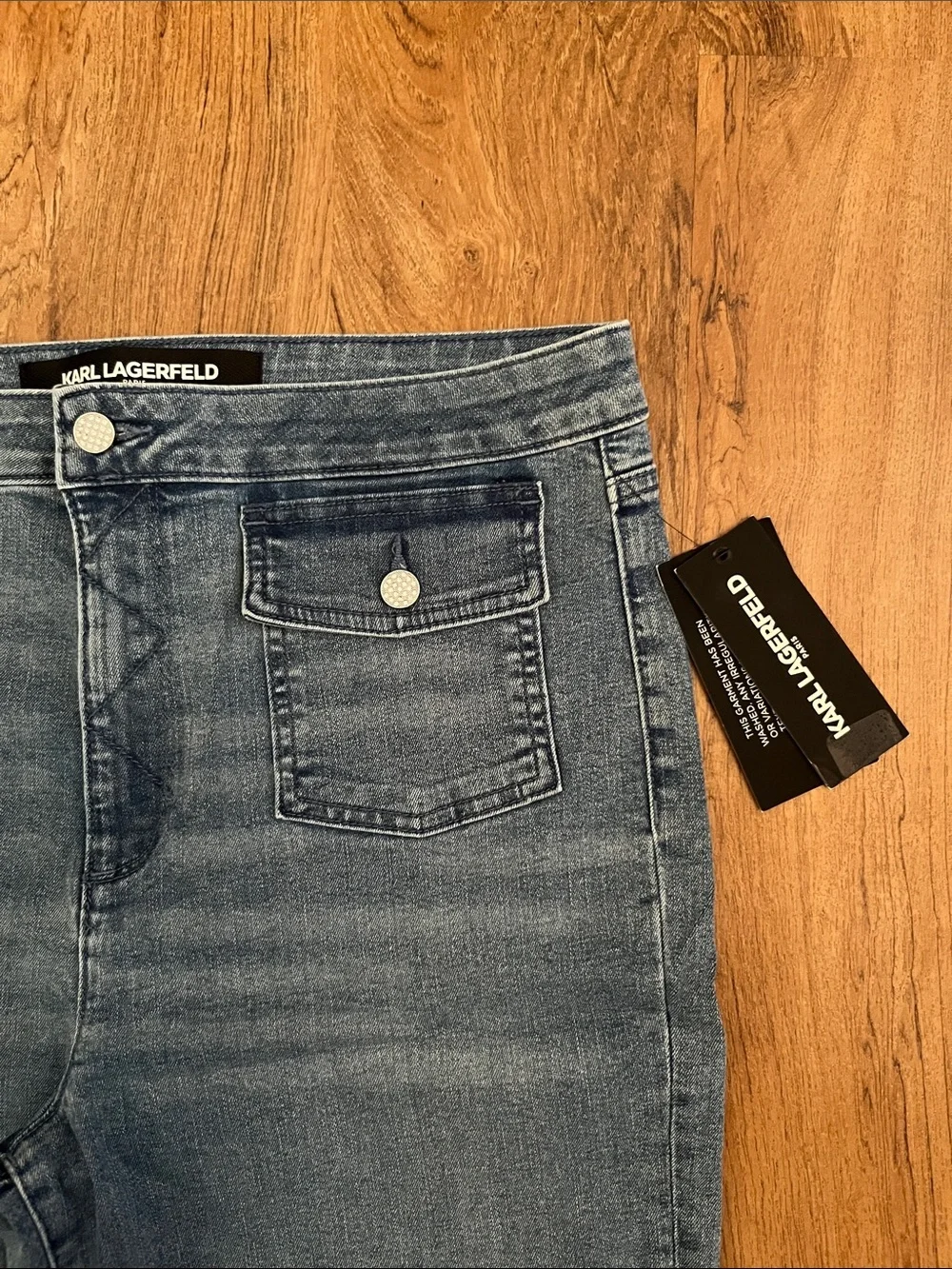 NWT Karl Lagerfeld Patch Pocket Flare Jeans